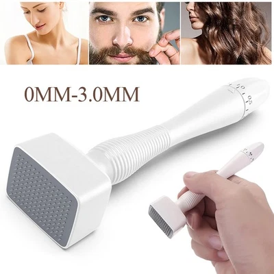 MARKENLOS Derma Stamp Verstellbarer 140Pins 0-3MM Microneedle Roller Anti-Aging Therapy
