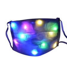 LED Rave Masks 7 Colors Luminous Lights for Men Women Face Mask Music Party