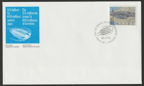 Canada #1282, Prehistoric Life, Soft Invertebrate, First Day Cover, FDC 1990