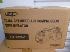 Dual Cylinder DC 12V Air Compressor for Car, Heavy Duty Portable Tire Inflator.