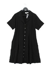 Halston Shirt Midi Dress UK14 in Black