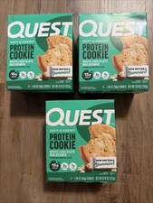 QUEST White Chocolate Macadamia Protein Cookie - 4 Cookies in a Box - 3 BOXES