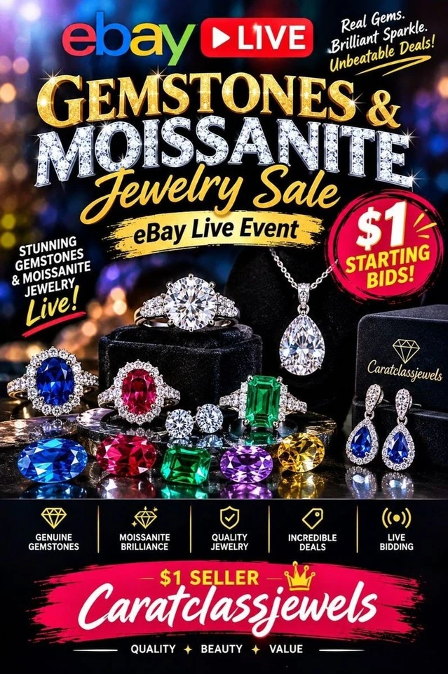 $1 STARTING BIDS GEMSTONE & MOISSANITE