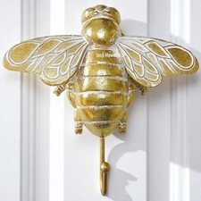 Coat Hanger Door Hook Hat Clothes Scarf Hook Gold Honey Bee Bumble Bee Home Deco