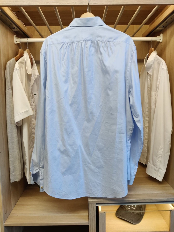 GUCCI BLUE SIZE 52 SHIRT LONG SLEEVE FORMAL HALF BUTTONED OCCASION COTTON MENS — 第 2/4 张图片