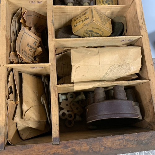 Antique Dovetailed Auto Parts General Country Store Storage Box Oak 1 Drawer - Picture 19 of 22