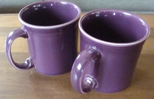 Fiesta Fiestaware Coffee Cup Java Mugs Plum  Homer Laughlin HLC Set Of 2