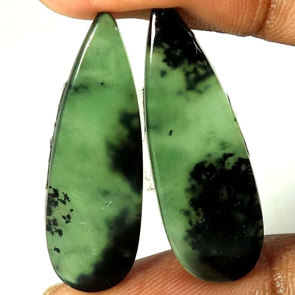 Pedra preciosa cabochão de pera jaspe jade nefrite 100% natural 24,35 ct. 10x 32x 04mm - Imagem 2 de 3