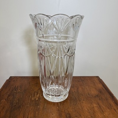 Vtg 12  Large Royal Gallery France 24% Clear Lead Crystal Glass Vase Centerpiece