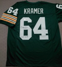 JERRY KRAMER AUTOGRAPH. GREEN BAY PACKERS JERSEY. XL. TRISTAR HOLO #8115300.