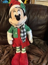 Disney Minnie Mouse Christmas Plush Door Greeter Large Figure Yuletide W/ sound
