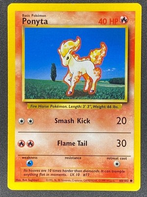 Pokémon Ponyta 60/102 BS Base Set Unlimited LP/NM