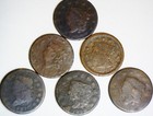 6 x Large Cent 1817 + US Copper Coins Coronet Head & Braided Hair 6 Coin LOT  NR — photo 6
