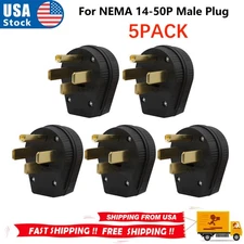 5PCS For NEMA 14-50P Male Plug 50A 125/250V Dryer RV Generator Plug 14-50
