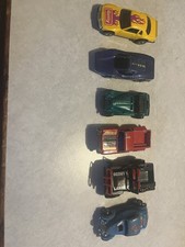 Diecast 1:64 Lot of 6 Cars  Trucks Yellow Blue Green Red Black Toy Vehicles