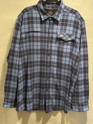 Wrangler ATG Flannel Shirt Mens XL Blue Plaid Button Up Long Sleeve Outdoor