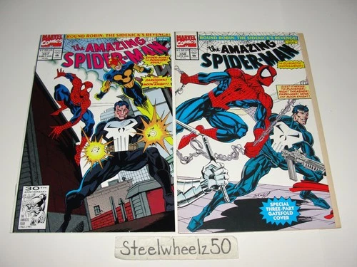 Amazing Spiderman #357 & 358 Comic Lot Marvel 1992 Punisher Moon Knight Darkhawk