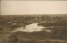Birdseye View - Webster MA Studio Stamp on Back c1910 Real Photo Postcard