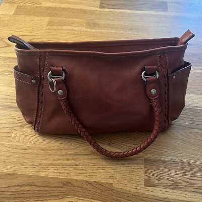 Relic by Fossil Burgundy Red Leather Shoulder Bag Hobo Style Purse EUC 