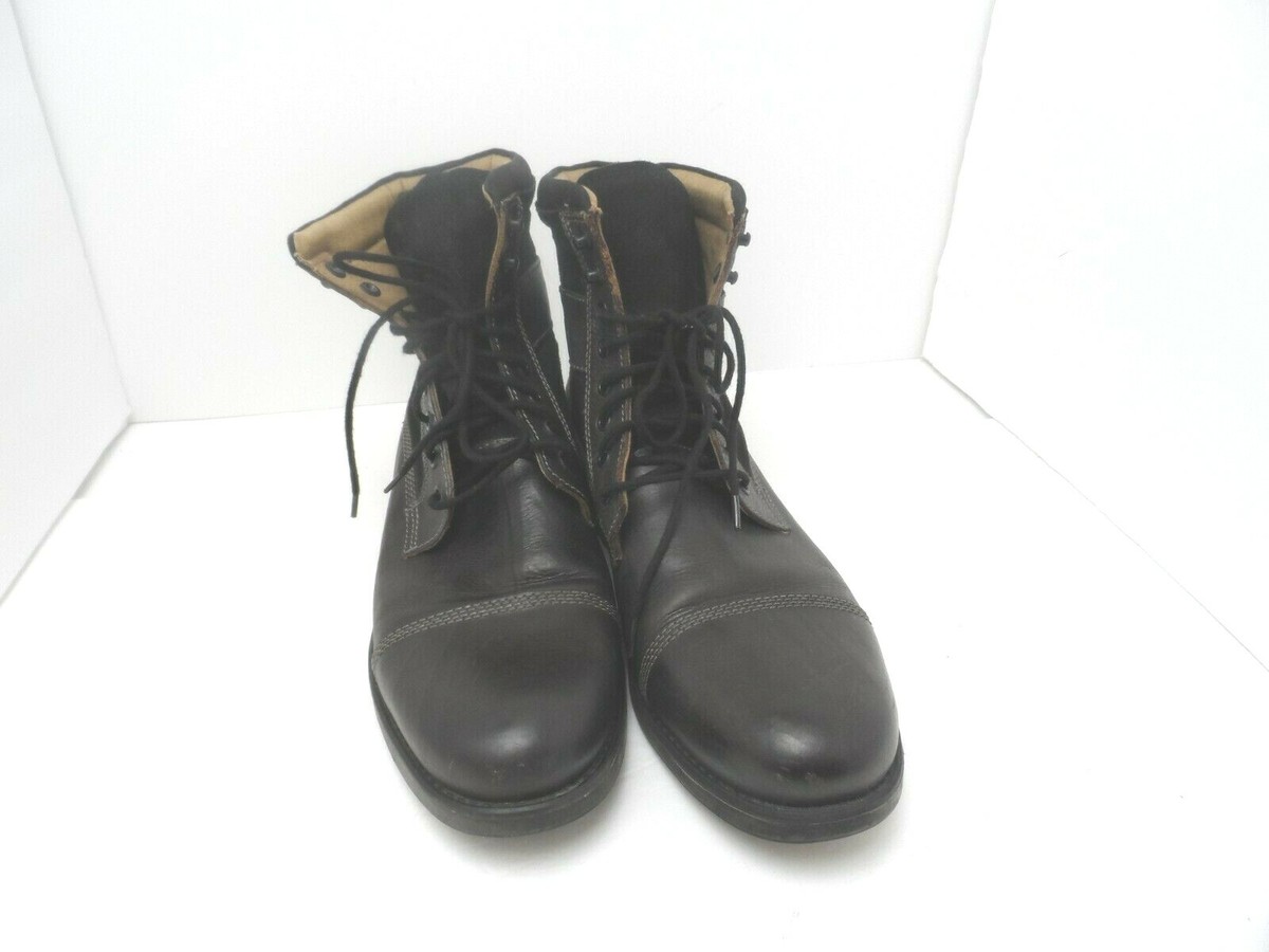 Aldo Black Leather Lace-Up Ankle Boots with Brown Welt Halard Dark Brown Men main image 4