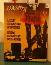 Halloween Ladies' Pantyhose with Spooky Bats - Size Medium - Made in Italy