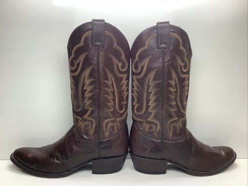 BOTAS VAQUERAS JUSTIN PIEL DE LAGARTO MARRÓN HOMBRE TALLA 9.5 D - Imagen 6 de 10