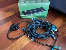 HDMI kit: 7-Port HDMI 2.0 Switch, 3-Port HDMI switch/splitter, 9 3' HDMI cables