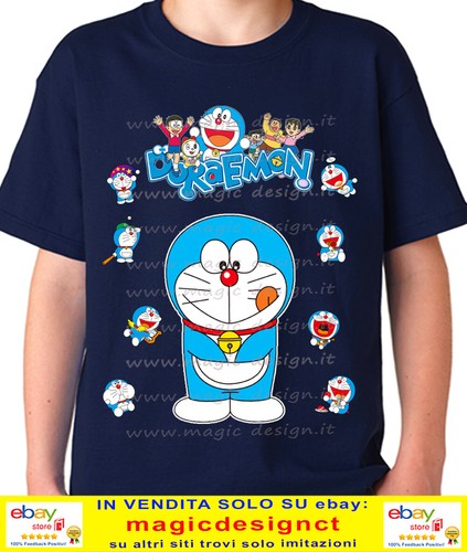 DORAEMON t shirt gatto spaziale tshirt Nobita Guglia cartoni boing manga anni 80 - Foto 15 di 19