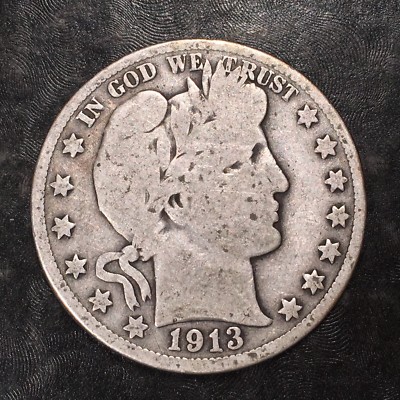 1913 Barber Half Dollar -  Nice Full Rim - High Quality Scans #H482