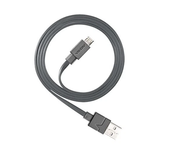 2 Pack Ventev 3 Foot ChargeSync Micro-USB Wire Data Cable Universal Tablets Grey - Image 2 of 3
