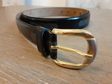 ECHT LEDER Men’s Belt Darck Color Length 46" Engraving.Made in ITALY.