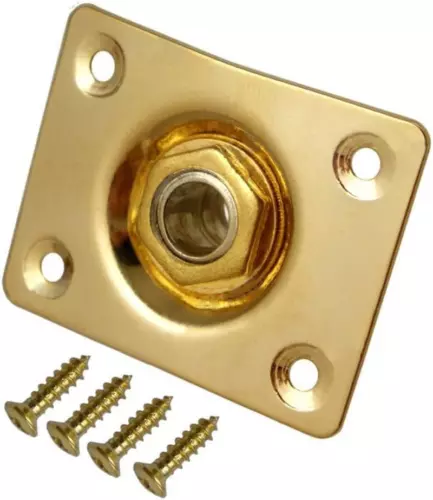 Square Metal 1/4 Output Jack Plate Input Jack Socket for Electric Guitar Bass (G