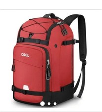 CSCL Ski Boot Bag, Waterproof Snowshoes, Boots, Backpack 50 L Black Red.