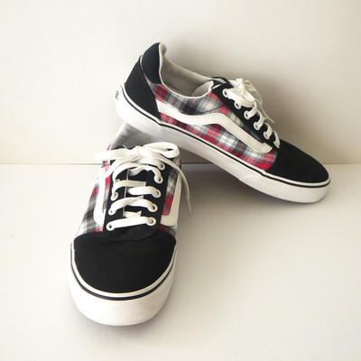 Vans Women 10 Red Plaid Ortholite 