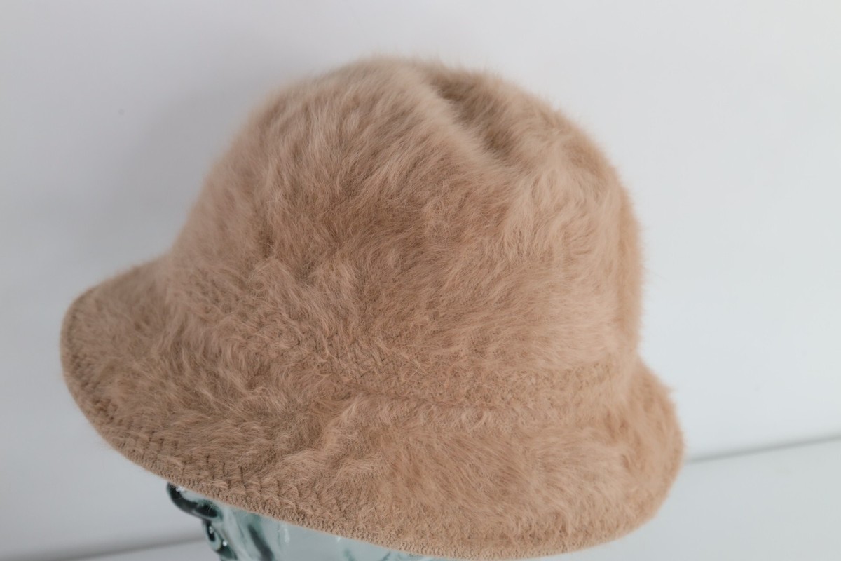 Vintage 90s Y2K Kangol Furgora Fuzzy Shag Feather Bucket 