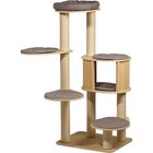 Kratzbaum Groß Katzenbaum Kletterbaum Sisal Katzenhöhle Spielbaum 133 cm Holz
