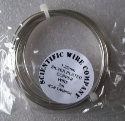 1,25 mm VERSILBERT Kupfer Basteln Schmuckherstellung anlaufgeschützt Draht, 3 m
