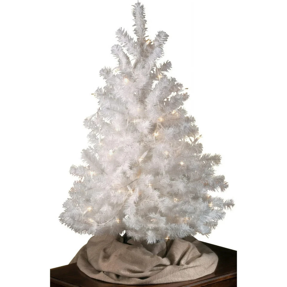 3 Ft White Artificial XMAS Tree Free Standing White  "No Lights" - Image 2 of 2
