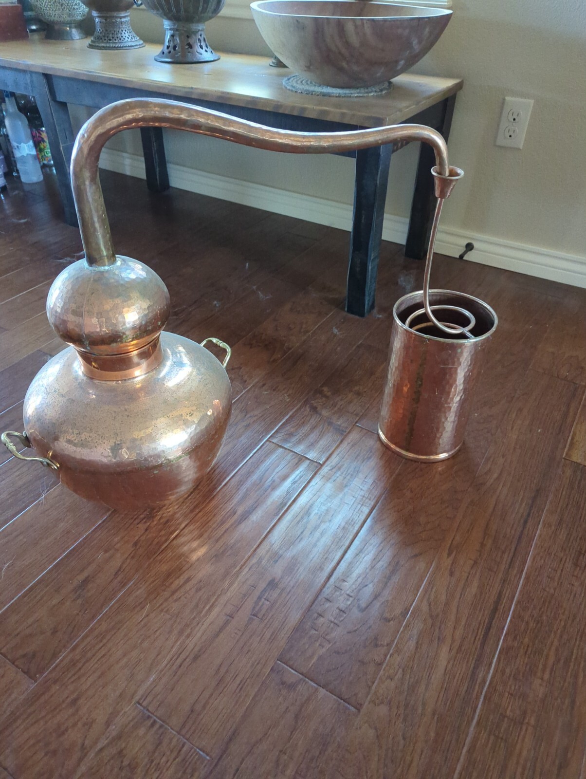 copper still, hand tempered -Turkish