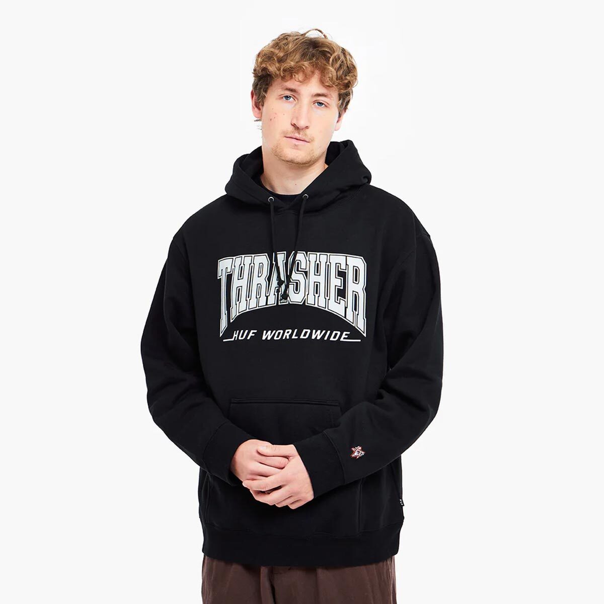 HUF x Thrasher Bayview Pullover Hoodie Men black | eBay