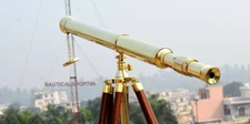 Nautical Brass 64" Floor Standing Harbor Master Telescope With Stand