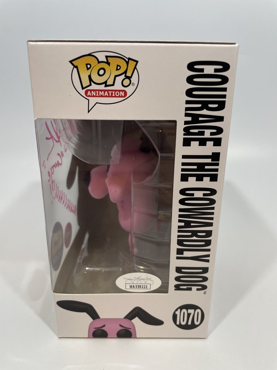 MARTY GRABSTEIN Signed COURAGE COWARDLY DOG FLOCKED FUNKO POP
