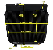 RS Champion 2 Row Black Finish Radiator for 1960 - 1965 Ford Falcon L6 Engine