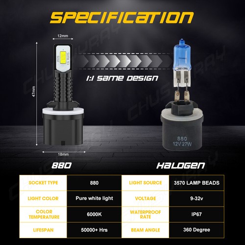 For Hyundai Santa Fe 2002-2006 4X LED Headlight High/Low Beam Fog Light Bulbs - Picture 5 of 14
