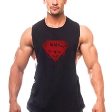 Men Fashion Custom Training Fitness Bodybuilding Superman Muscle Tank Top