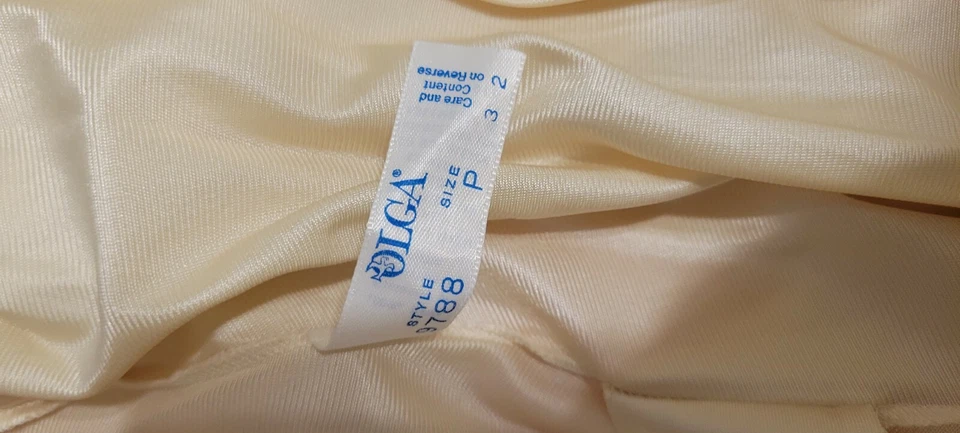 Bata Peignoir vintage años 80 estilo 9788 Bodysilk champán vintage olga talla P pequeña  Foto 3 de 3