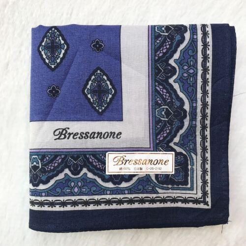 Vintage Handkerchief Blue Cotton Antique Square Dot Pattern Pocket Square 17" - Picture 1 of 4