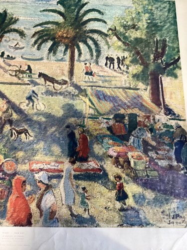 Jean Puy A Vintage 1942 Early Rare Etching Lithograph Of Le Marché de Sanary - Picture 7 of 14