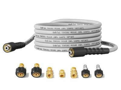 Giraffe Tools Pressure Washer Hose 25FT X 1/4'', 3200 PSI 25FT, Gray