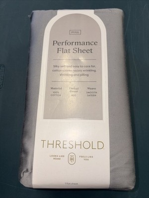 Full 400 Thread Count Performance Flat Sheet Classic Gray - Threshold: Cotton
